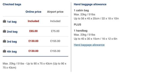 ba extra baggage price.